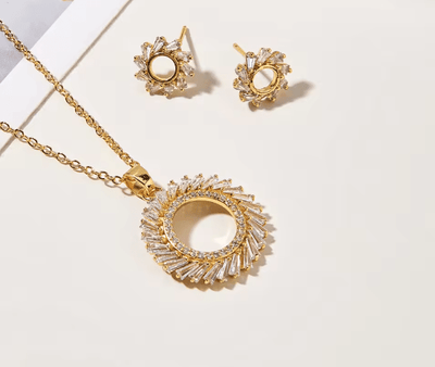 Zircon-Style Necklace & Earrings Set for Occasions