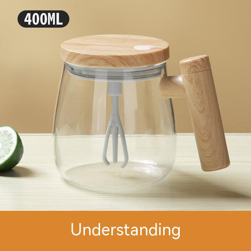 400 ml Self-Stirring Glass Coffee Mug — product view 1