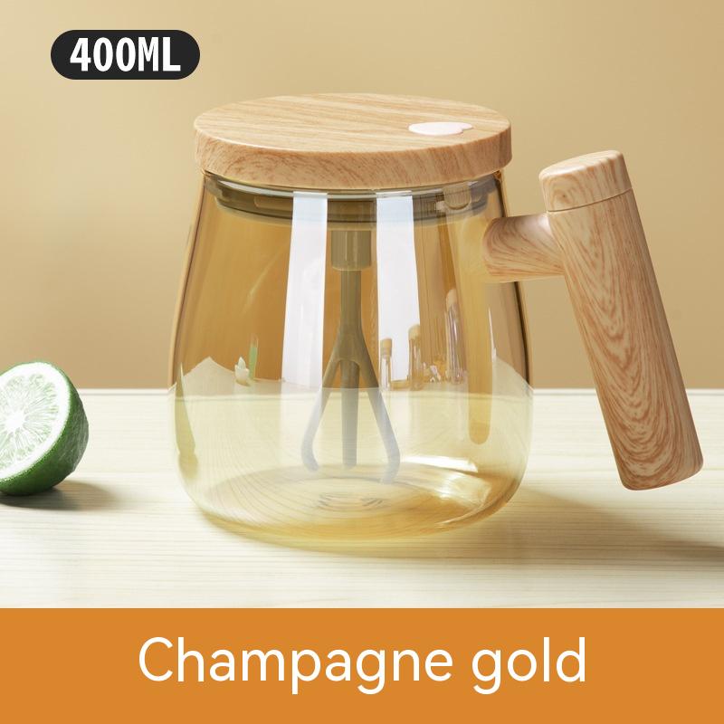400 ml Self-Stirring Glass Coffee Mug — product view 2