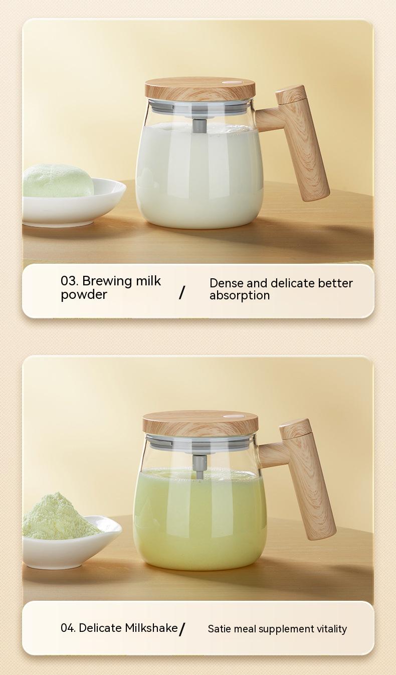 400 ml Self-Stirring Glass Coffee Mug — product view 3