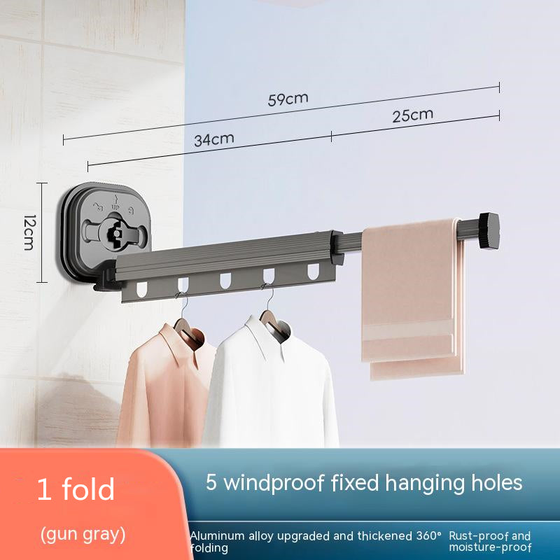 Folding Suction-Cup Clothes Drying Rack — product view 1