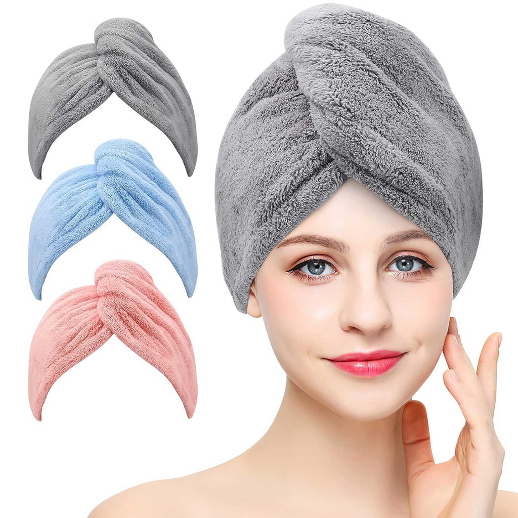 Microfiber Hair Towel Wraps, 3-Pack — product view 3