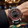 LIGE Roulette Dial Quartz Watch – Black — product view