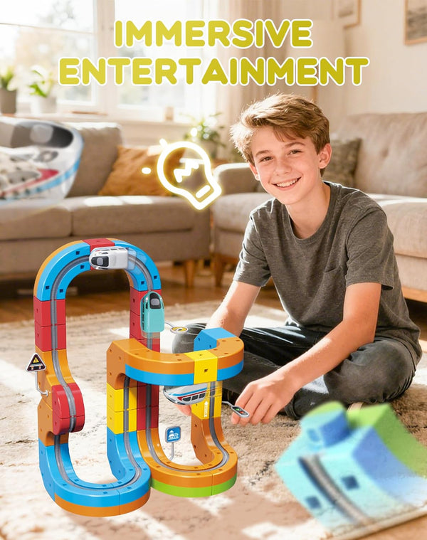 Magnetic Railcar Track Building Set – 86 Pieces — product view
