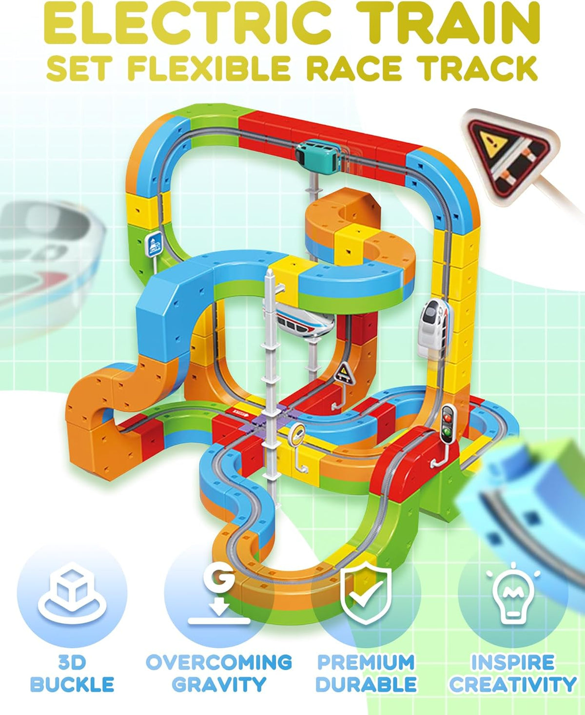 Magnetic Railcar Track Building Set – 86 Pieces — detail view 5