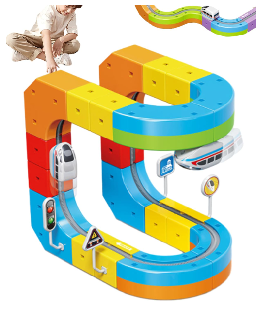 Magnetic Railcar Track Building Set – 86 Pieces — detail view 6