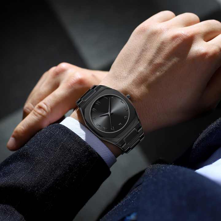 Men’s Stainless Steel Watch with Arabic Numerals — detail view 2