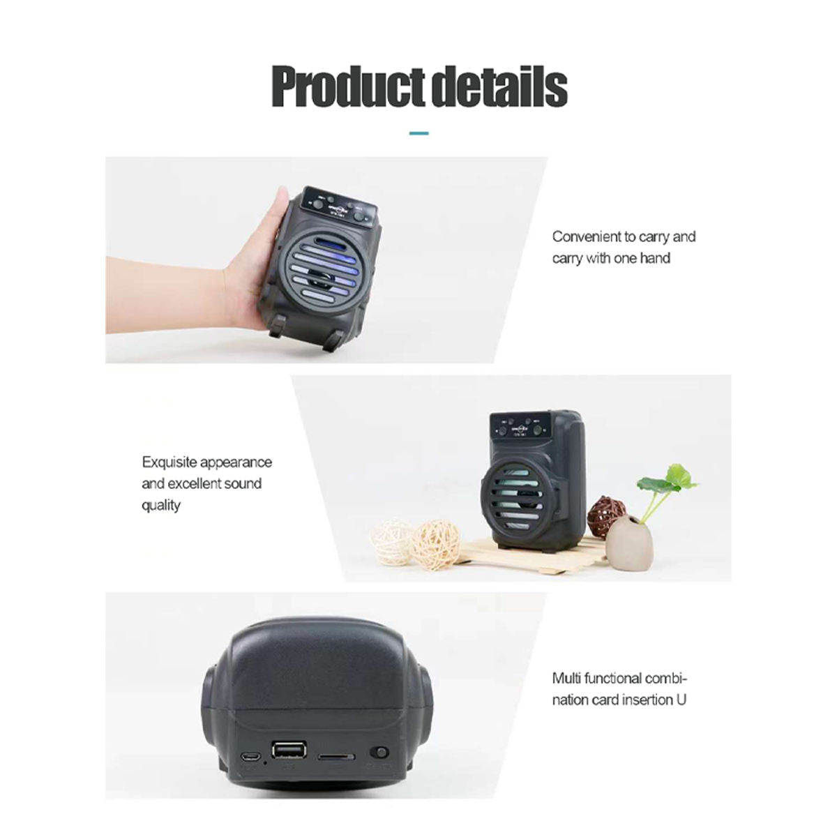 Portable Mini Wireless Speaker – 3 Inch — detail view 4