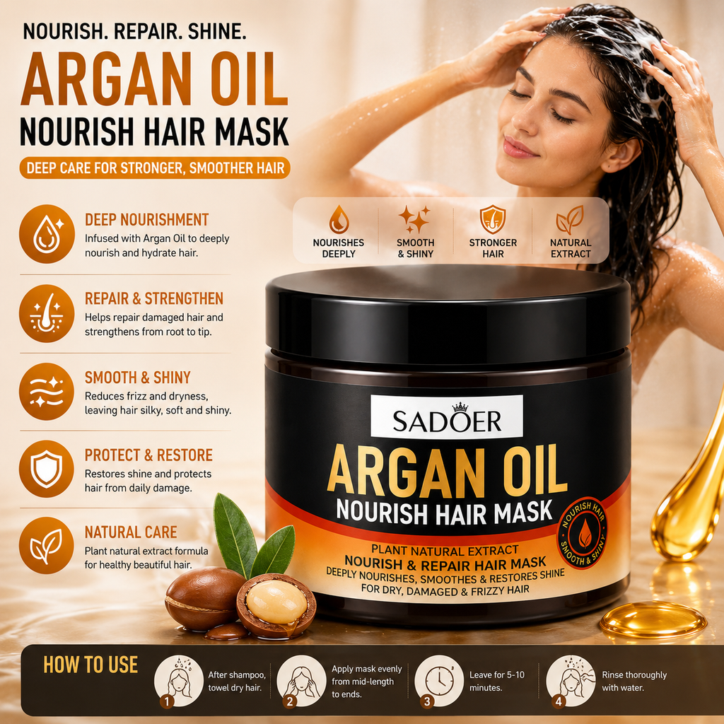 SADOER Argan Oil Nourish Hair Mask — detail view 3