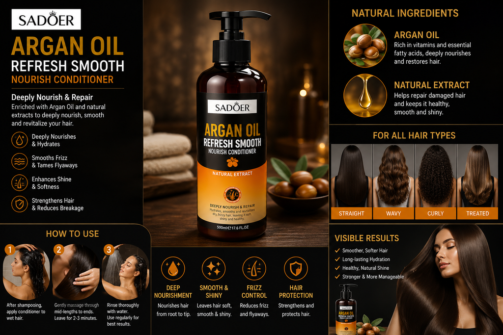 SADOER Argan Oil Refresh Smooth Conditioner – 500 ml — detail view 2