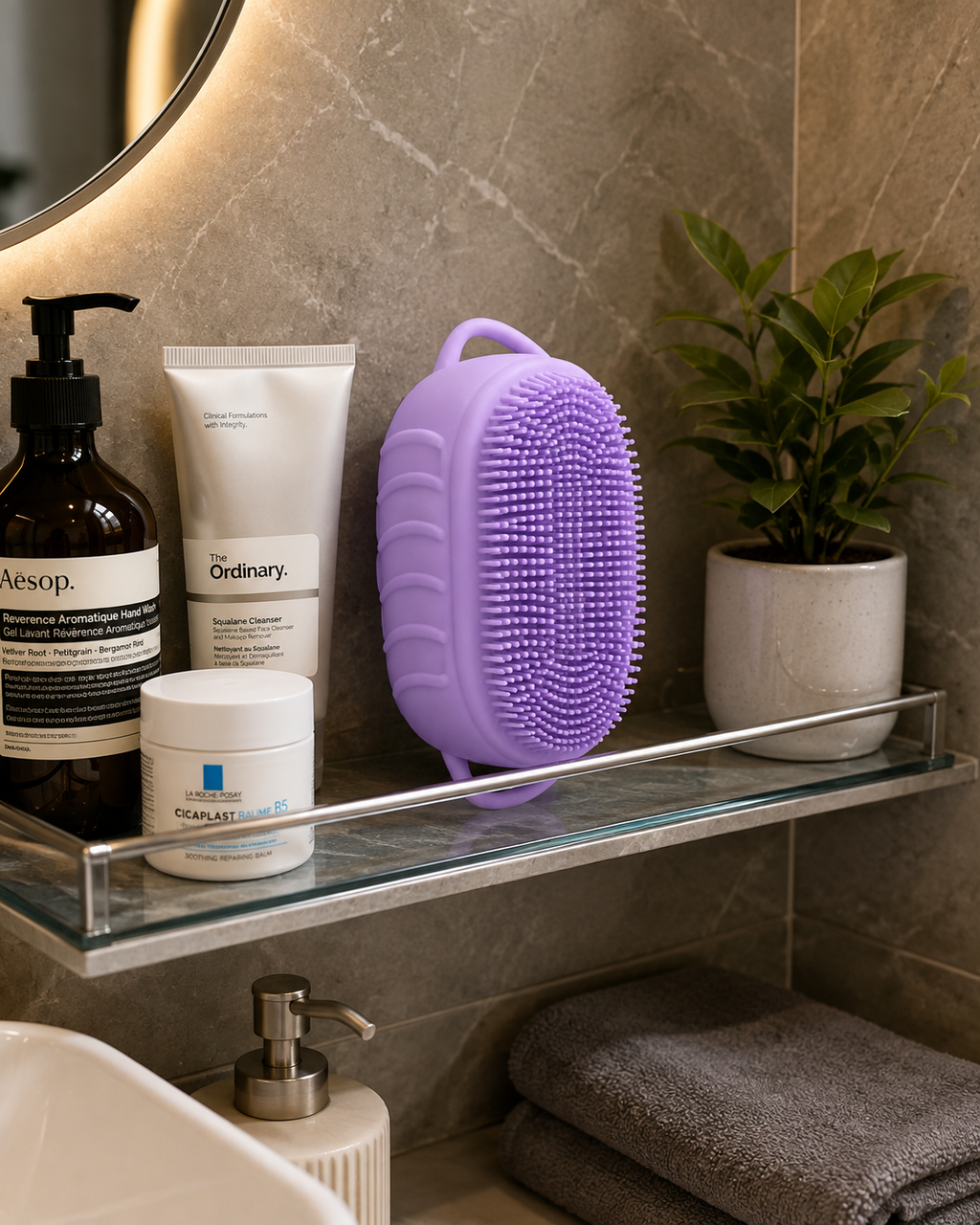 Silicone Body Scrubber with Dual Handles — detail view 2