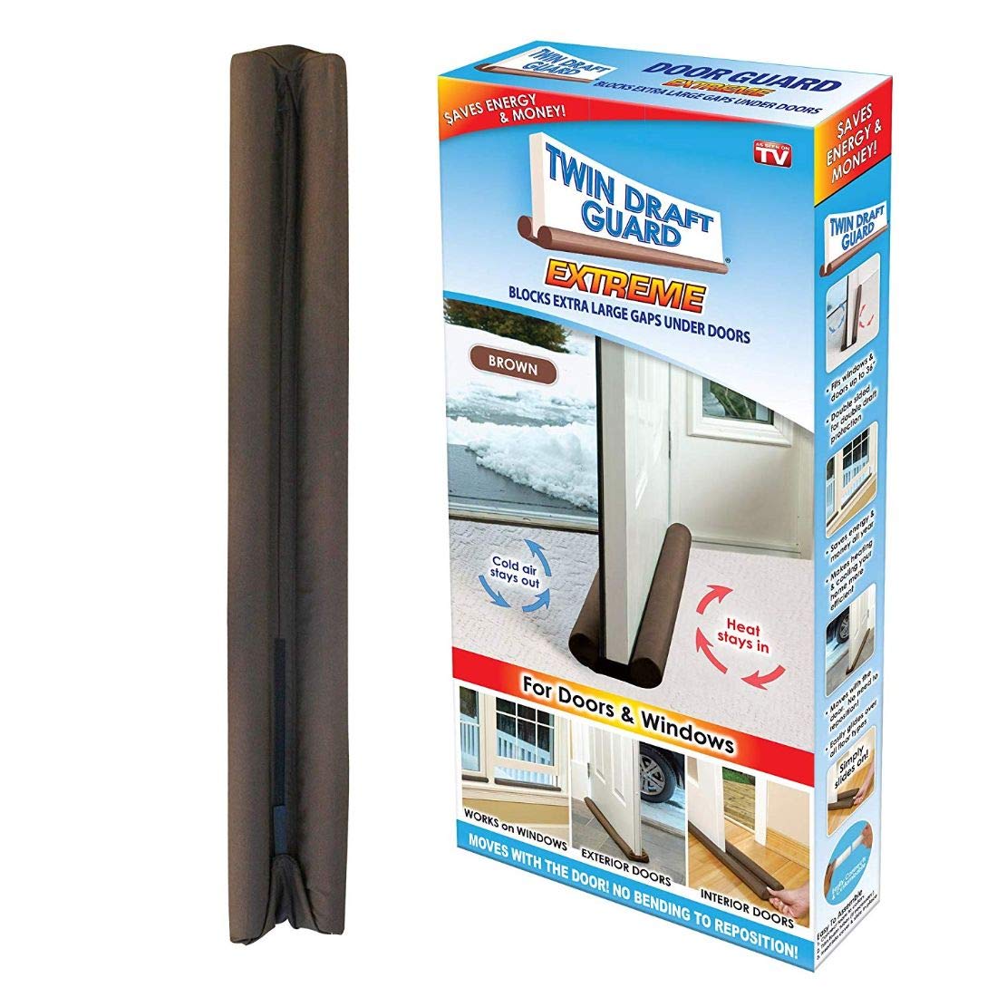 Twin Door Draft Guard – Double-Sided Gap Blocker – product view 1