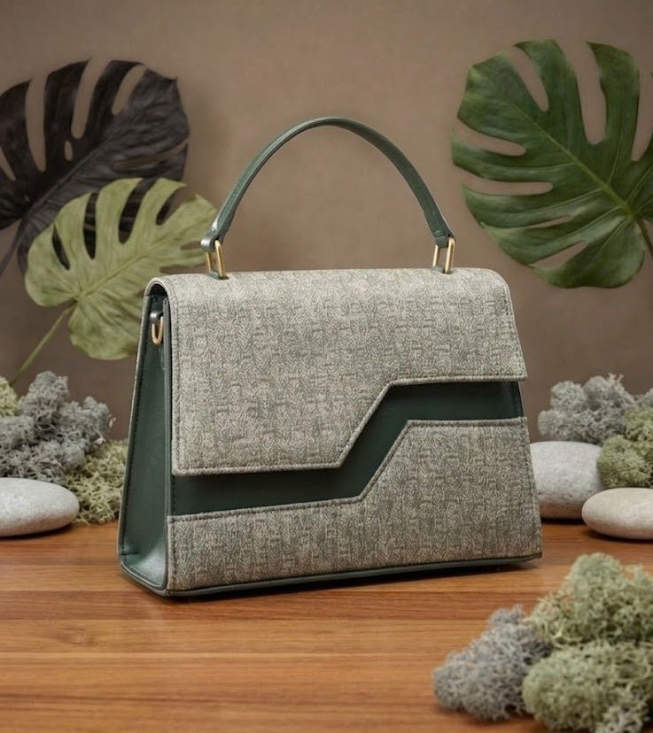 Textured Geometric Flap Handbag for Women