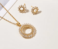 Zircon-Style Necklace & Earrings Set for Occasions – product view 1